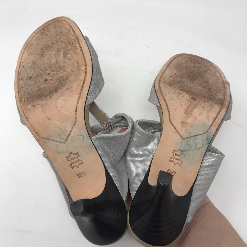Donald J Pliner Randi Sandals Silver Metallic Heel - Picture 7 of 8